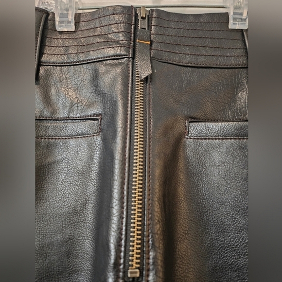 Pilcro Faux Leather Moto Midi Skirt (size 12) - Picture 7 of 11